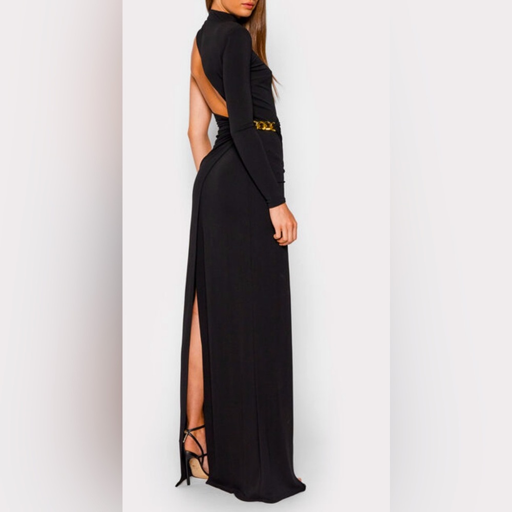 New, with tag, Elisabetta Franchi white asymmetric evening dress